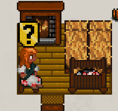 A villager watching over her baby in its cradle