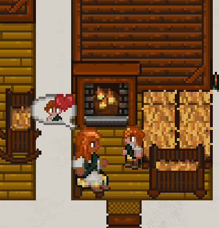 Children gathered inside their family home