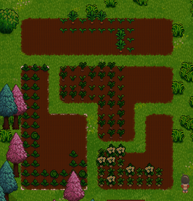 Crops growing through different stages