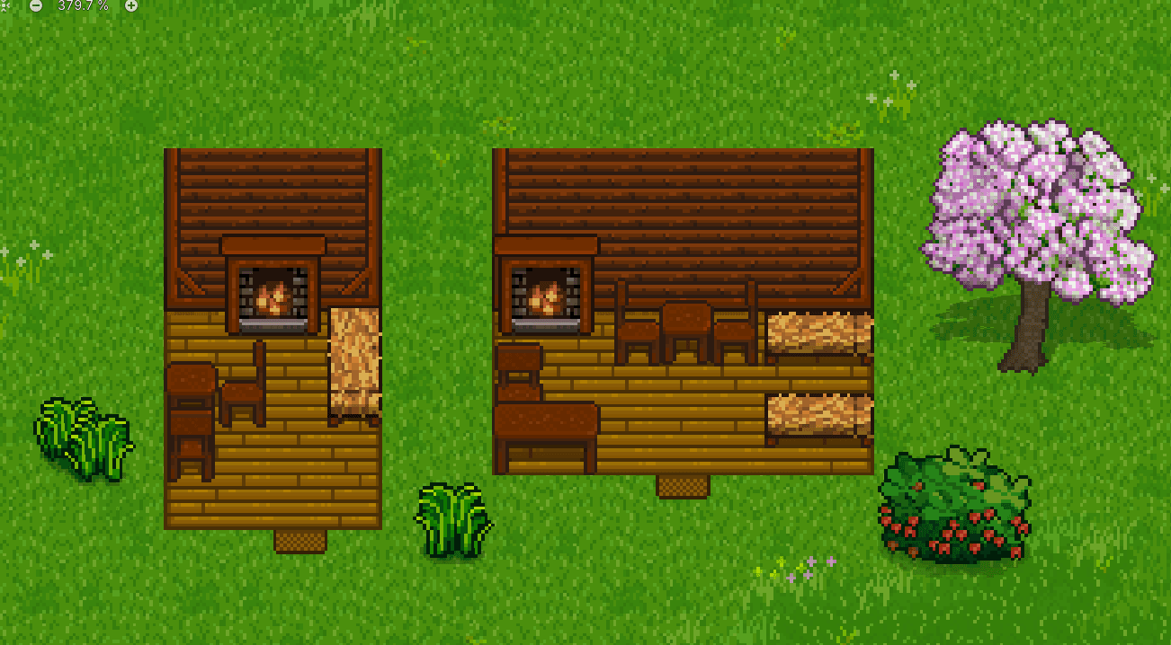 Screenshot showcasing furniture and interior decoration in Highland Hearth.